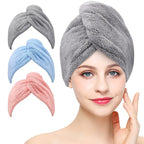 BEoffer Microfiber Hair Towel, 3 Packs Hair Turbans by BEofferDirect