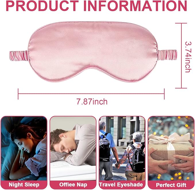 2Pack Silk Sleep Mask, IEKEODI Eye Mask - Image 2