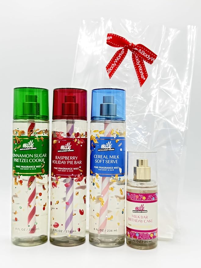 Bath & Body Works Milk Bar Collection 4-Piece Body Spray Gift Set | Includes: by BathBodyWorks