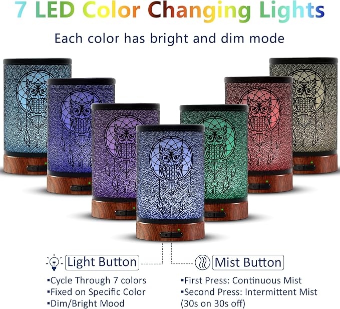 EQUSUPRO Essential Oil Diffuser 150ml Metal Aromatherapy Oil Diffuser - Image 3