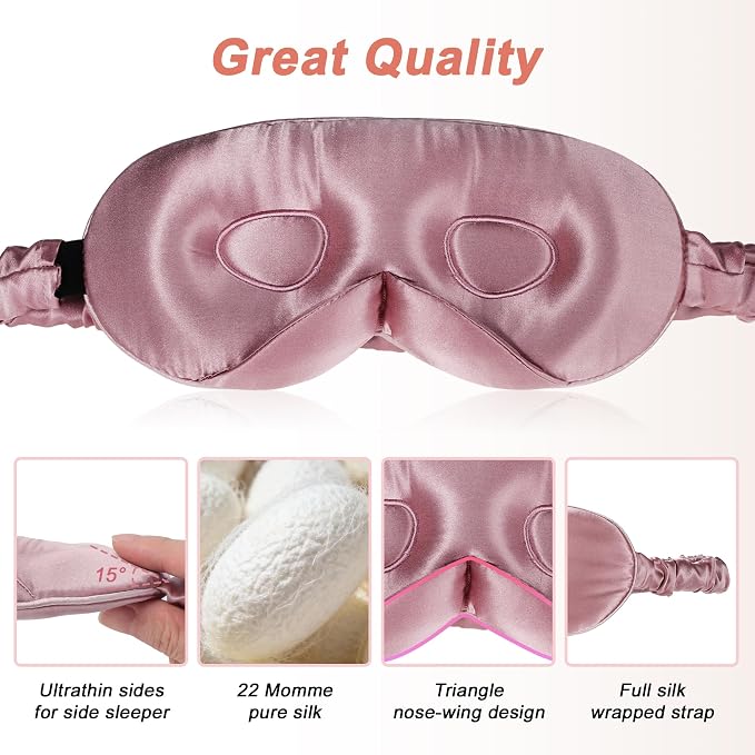 VOCOSTE 22 Momme Pure Silk Sleep Mask - Image 6