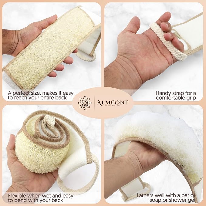 Almooni Natural Egyptian Loofah Back Scrubbers - Image 3