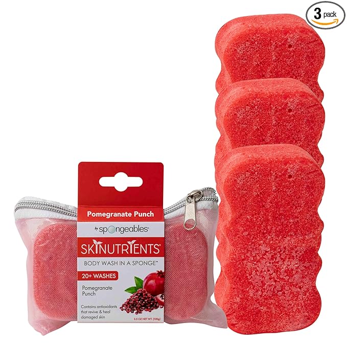 Spongeables Body Wash in a 20+ Wash Sponge, Pomegranate Punch by Spongeables