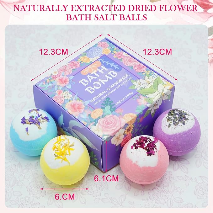 Bath Bombs for Women Relaxing-4 Natural and Organic Bath Bombs - Image 6