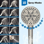 Hibbent 5-spray Dual Filtered Rainfall Shower Head Combo, High Pressure 13'' - Image 3