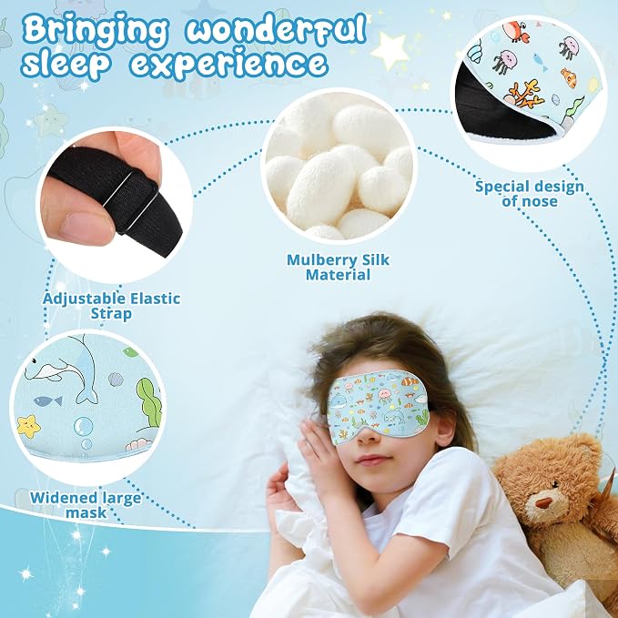 Kids Sleep Mask Eye Cover: 100% Real Natural Pure Silk Eye Mask - Image 3