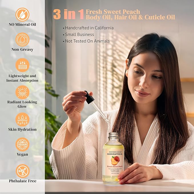 Fresh Sweet Peach Body Oil - Image 5