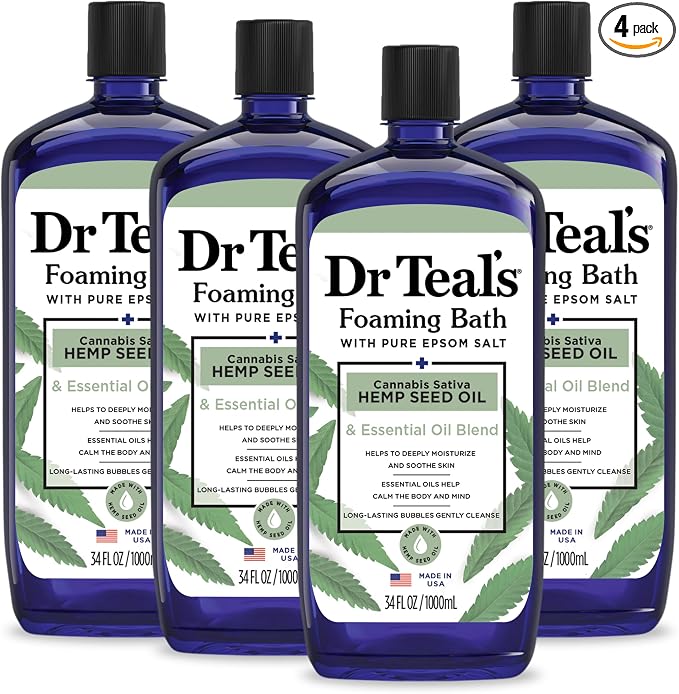 Dr Teal's Foaming Bath with Pure Epsom Salt, Cannabis Sativa Hemp Seed Oil by DrTeals