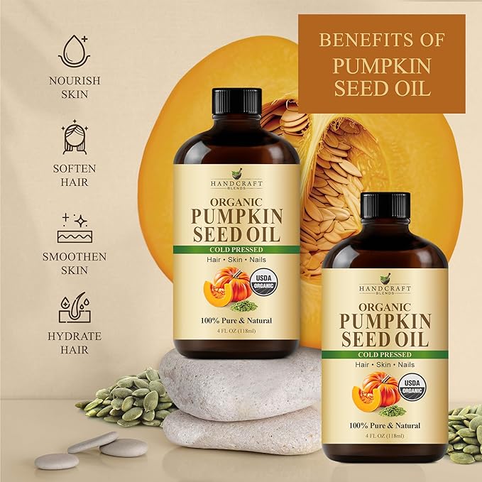 Handcraft Blends Cold-Pressed Organic Pumpkin Seed Oil in Glass Bottle - Image 6