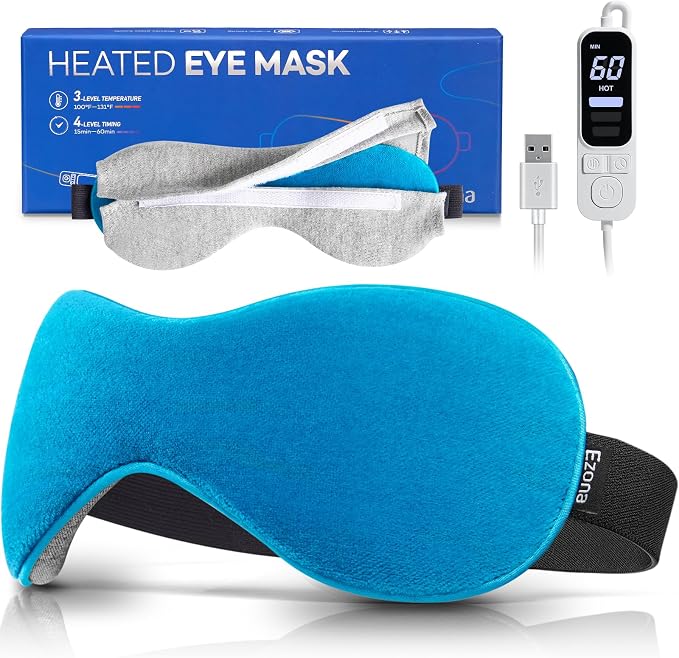 Ezona Heated Eye Mask, Warm Eye Compress Mask by EzonaHomeandSports