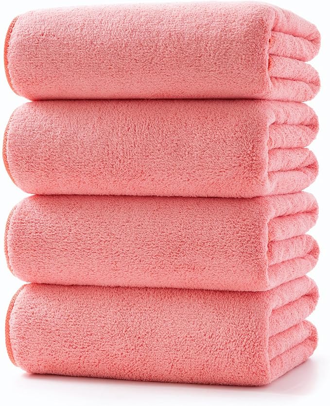 Lumimi Towels 4 Piece Soft Microfiber Bath Towel Set Salon Gym Yoga Travel by Lumimi