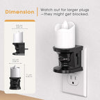 Flameless Candle Night Light, 3000K Warm White Candle Night Lights Plug into - Image 5