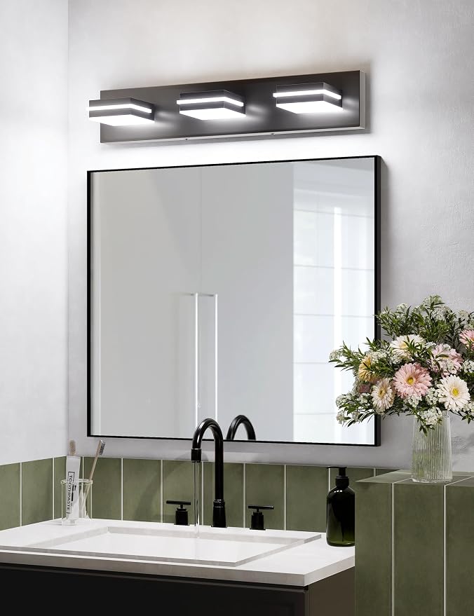 VOLISUN Modern Bathroom Vanity Light Fixtures, Matte Black LED Bathroom - Image 2