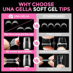 UNA GELLA Short Square Gel Nail Tips 216pcs Short Square Press on Nails - Image 6