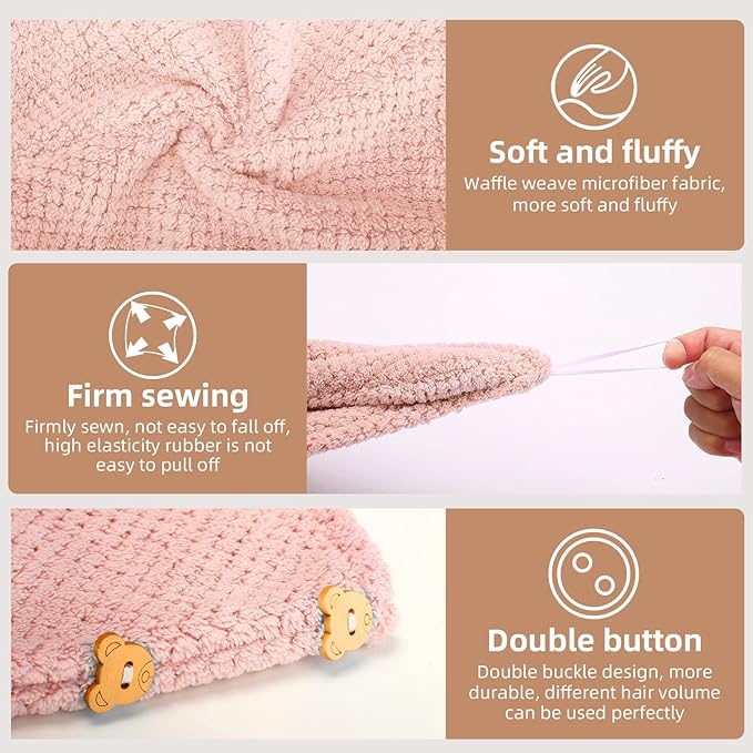 CZZXI 3 PCS Microfiber Hair Towel, Hair Wraps - Image 4