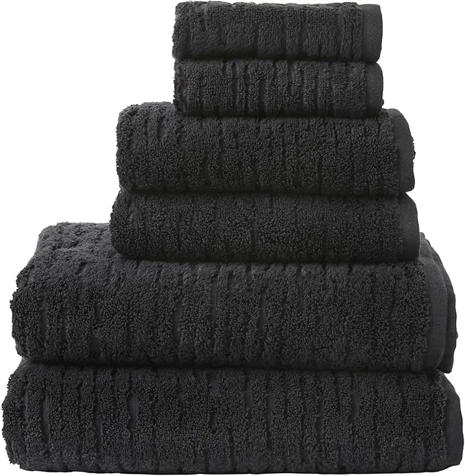 SKL Home CloudSoft 100% Cotton Luxury 6-Piece Towel Set, 600 GSM, Ultra Plush & by SKLHomebySaturdayKnightLtd
