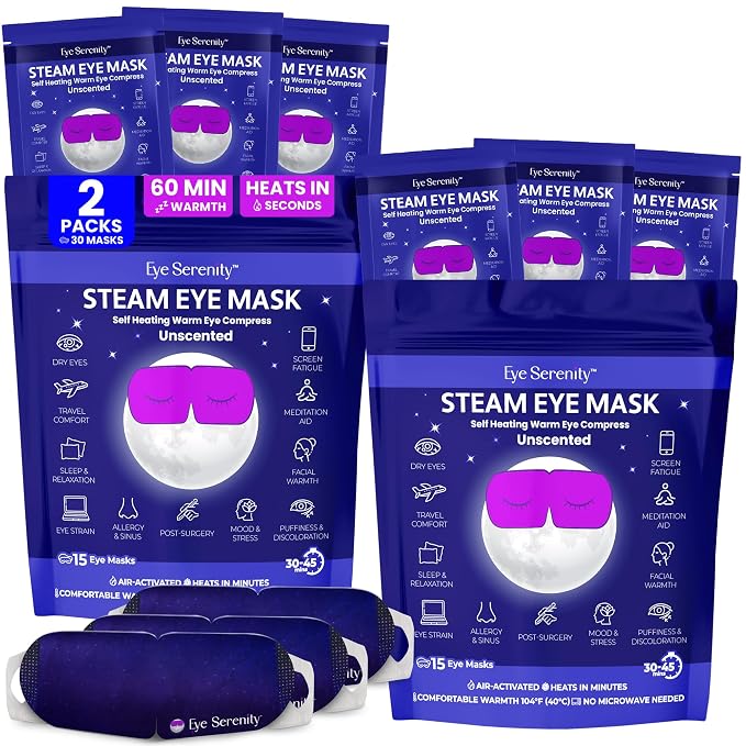 Eye Serenity Steam Eye Mask, Heated Eye Mask, Self Heating Warm Compress by LureEssentials