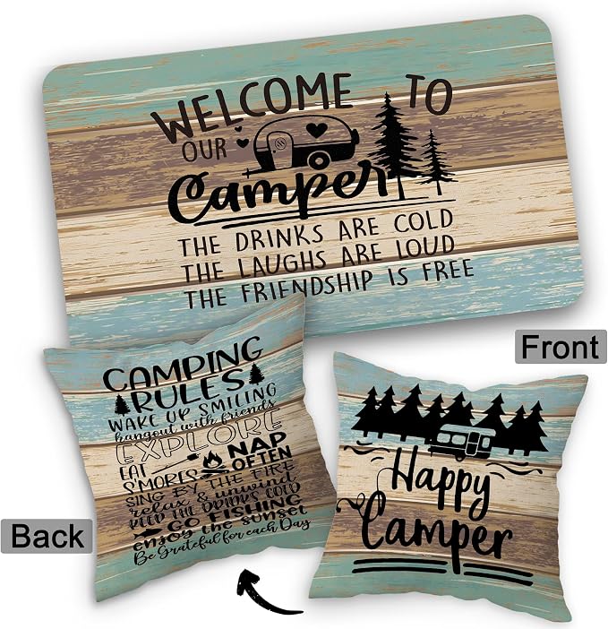 Welcome to Our Camper Soft Diatom Mud Absorbent Bath Rug 17'x30', Reversible - Image 2