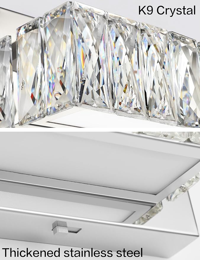 ZUZITO Crystal Vanity Lights for Bathroom 18W LED Bathroom Light Bar Modern - Image 8