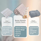 Bazaar Anatolia Turkish Beach Towel – 100% Cotton, Quick Dry, Sand Free Towel - Image 3