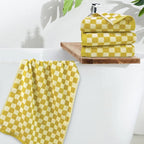 Jacquotha 4 Pcs Hand Towels for Bathroom Checkered, Cotton Soft Absorbent Cute - Image 6