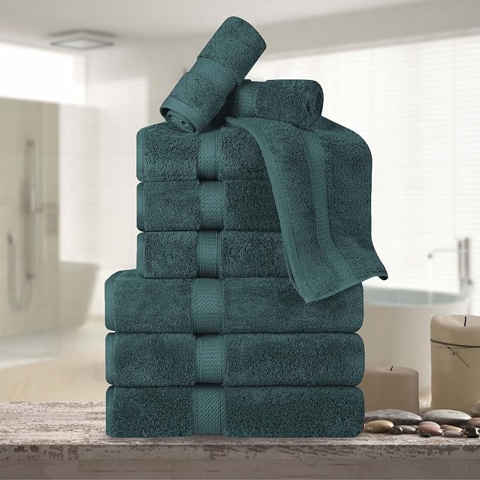 Superior Egyptian Cotton Pile 9 Piece Towel Set, Includes 3 Bath, 3 Hand by SUPERIOR