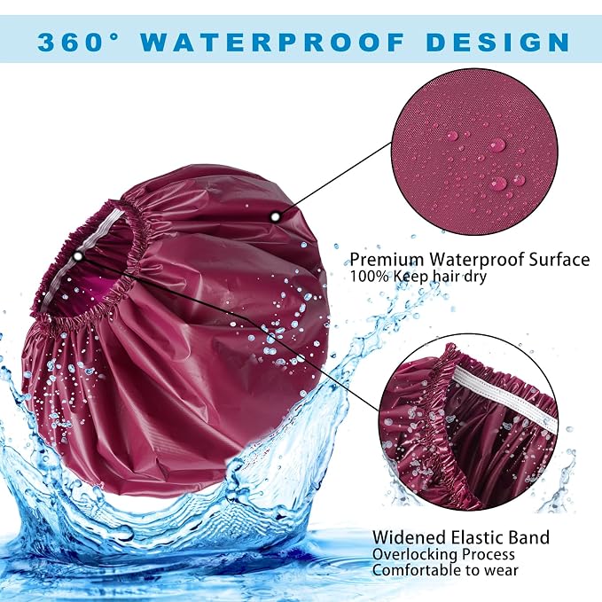 Jumbo Size Shower Cap 2 PCS Waterproof Shower Caps - Image 6