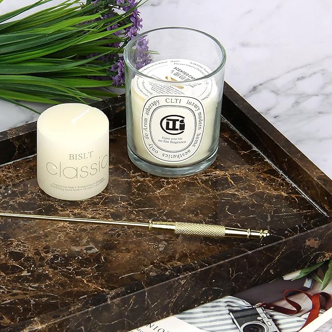 Marble Bathroom Vanity Tray, Natural Luxury Vanity Home Kitchen Bathroom Table - Image 4