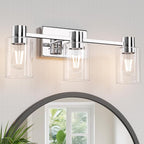 3-Light Modern Vanity Light Fixtures Over Mirror, Polished Chrome Bathroom by Esfos