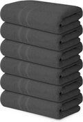 Basic Medium Bath Towels 24x48 Inches – Pack of 6 – Grey Color – Soft and by TEXTILA