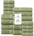 100% Cotton Bath Towel Set of 18-4 Bath Towels, 6 Hand Towels, 8 Wash Cloths by VillaCelestia