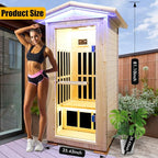 OUTEXER Outdoor Sauna Wooden Far Infrared Saunas Spa 1550W Low-EMF Dry Sauna - Image 2