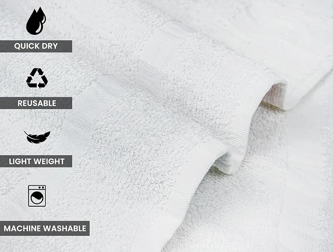 ZUPERIA White Bath Towels Bulk 60 Pack - Image 6