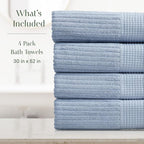 Springtree Home 100% Cotton Bath Towel Set of 4 | Super Soft & Absorbent - Image 2