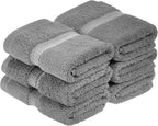 Superior Egyptian Cotton Pile Face Towel/Washcloth Set of 6, Ultra Soft Luxury by SUPERIOR