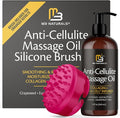 Anti Cellulite Massage Oil and Silicone Body Brush – Collagen and Stem Cell by M3Naturals