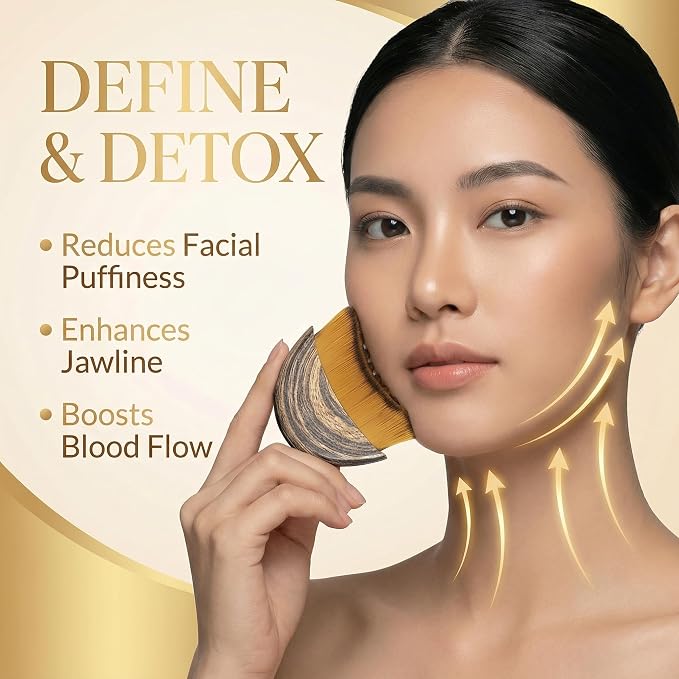 Brenza Lymphatic Contour Face Brush – Facial Sculpting Tool - Image 3