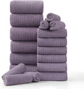 18 Piece Family Bath Towel Set Include 6 Bath Towels, 6 Hand Towels and 6 by Hailea