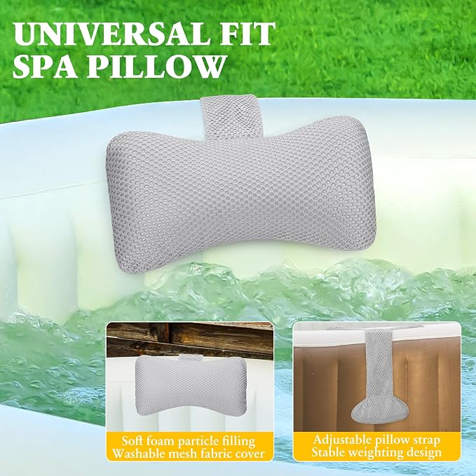 Hot Tub Pillow，Bath Pillow for Headrest，Universal Spa Pillow Height Adjustable - Image 2
