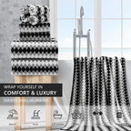 8 Piece Bathroom Towel Set Black White|2 Oversized Large Bath Towels Sheet - Image 2
