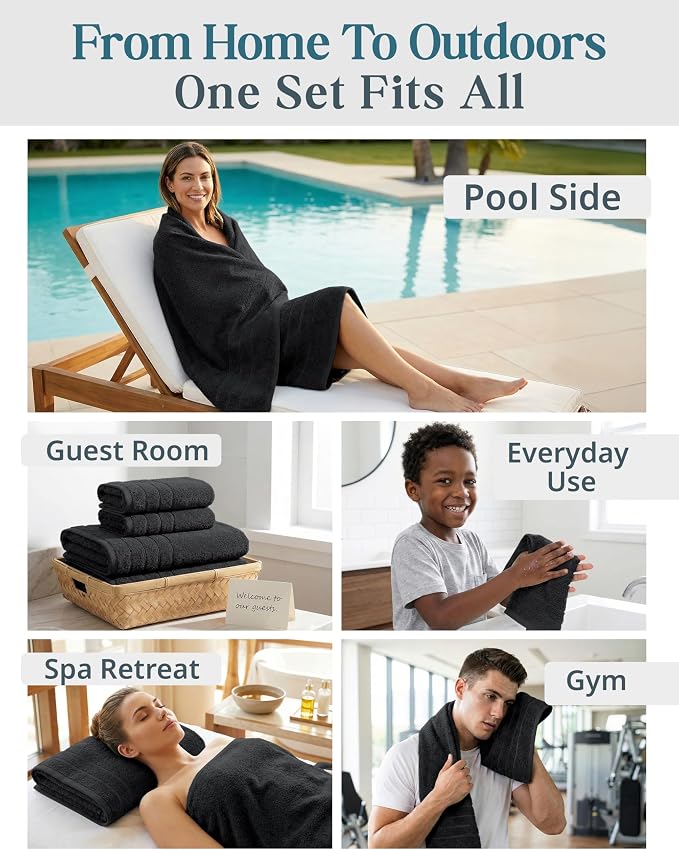 CASA PLATINO 100% Cotton Towel Set - Image 6