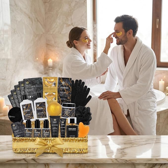 32 Pcs Mother's Day Gift for Mom, Charcoal Bath & Body Gift Basket Set for - Image 5