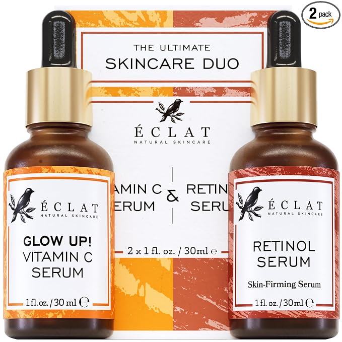 Eclat Skincare Face Serum Set – Vitamin C & Retinol Serum by EclatSkincare