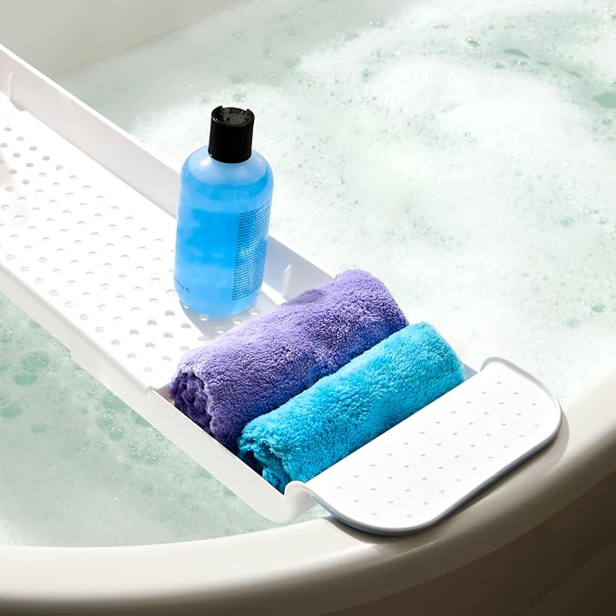 madesmart Expandable Bath Shelf, Adjustable Bathtub Tray - Image 5