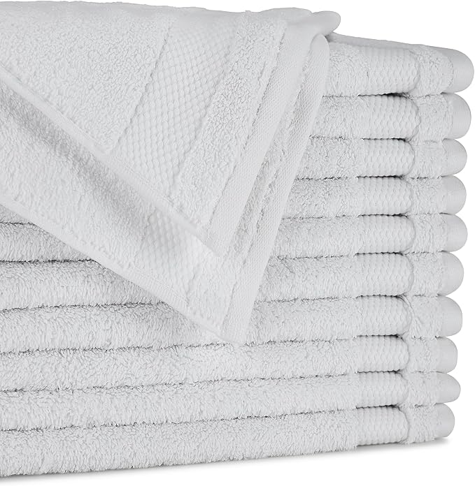 BIOWEAVES 100% Organic Cotton 700 GSM Plush Washcloths 13" x 13" GOTS Certified by BIOWEAVES