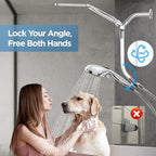 Dual Handheld Shower Head Combo, 2-in-1 Rain Shower Heads System Wide Rainfall - Image 4