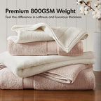 Madison Park 800GSM Bathroom Towel Set of 8 100% Cotton Bath Towel Set - Image 2