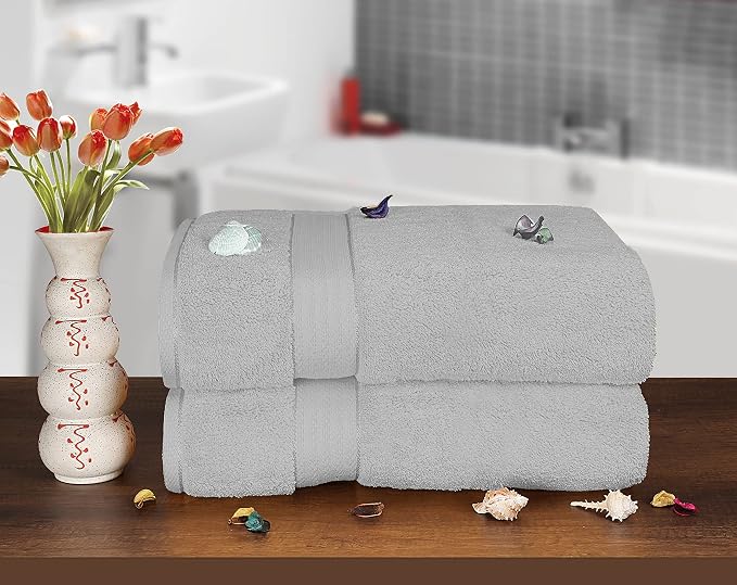 GLAMBURG 700 GSM Premium Cotton 2-Pack Oversized Extra Large Bath Sheets - Image 3