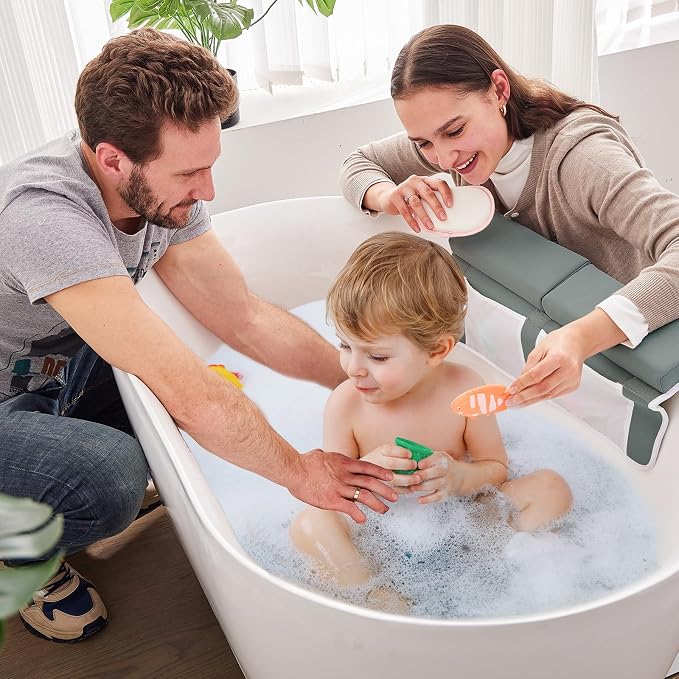Baby Bath Kneeler and Elbow Rest Pad Set, Bath Kneeling Pad Thick Soft Quick - Image 2