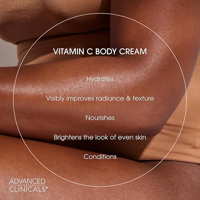 Advanced Clinicals Brightening Vitamin C Body Cream Lotion + Vitamin C & - Image 6